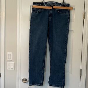 Magellan Outdoors Relaxed Fit Dark Blue 100% Cotton Jeans MAG35NM 36x32